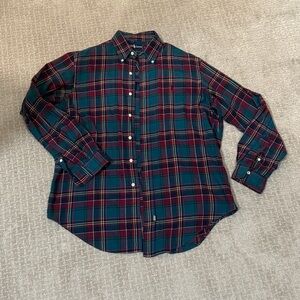 Ralph Lauren Mens Button Down Shirt Size L Green Red Blue‎ Plaid Long Sleeve
